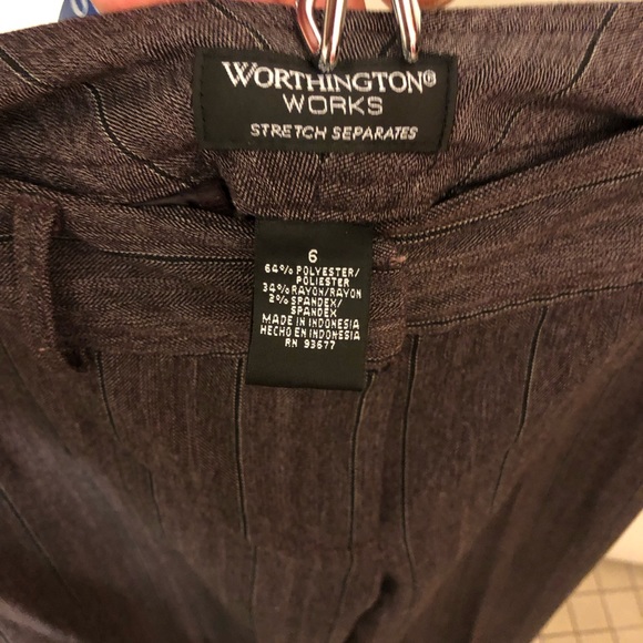 WORTHINGTON WORKS-Stretch Separates, WIDE LEG, Cuffed-hem SLACKS. Size 6 - Picture 6 of 14